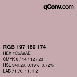 Farbcode: RGB 197 169 174 | qconv.com
