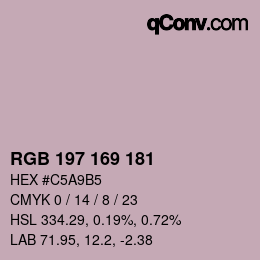 Color code: RGB 197 169 181 | qconv.com