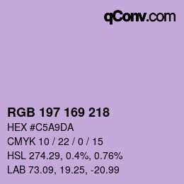 Color code: RGB 197 169 218 | qconv.com