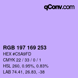 カラーコード: RGB 197 169 253 | qconv.com