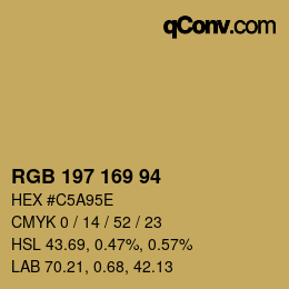 Código de color: RGB 197 169 94 | qconv.com