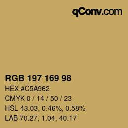 颜色代码: RGB 197 169 98 | qconv.com