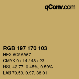 Código de color: RGB 197 170 103 | qconv.com