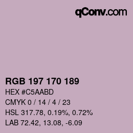 カラーコード: RGB 197 170 189 | qconv.com