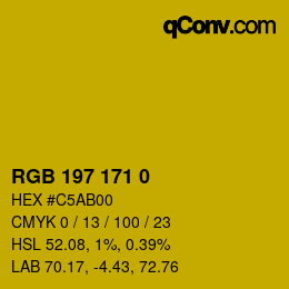 Color code: RGB 197 171 0 | qconv.com