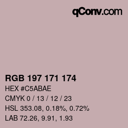 颜色代码: RGB 197 171 174 | qconv.com