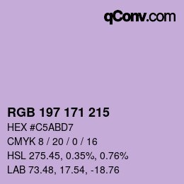Color code: RGB 197 171 215 | qconv.com