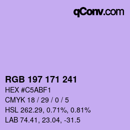 カラーコード: RGB 197 171 241 | qconv.com