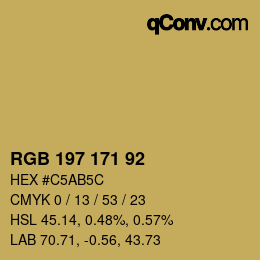 カラーコード: RGB 197 171 92 | qconv.com