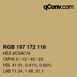 Color code: RGB 197 172 118 | qconv.com