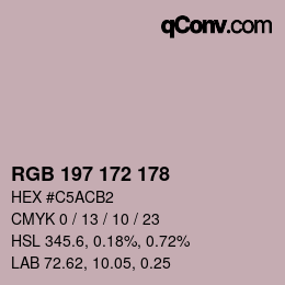 Color code: RGB 197 172 178 | qconv.com
