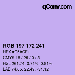 Color code: RGB 197 172 241 | qconv.com