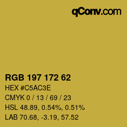 Farbcode: RGB 197 172 62 | qconv.com