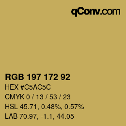 カラーコード: RGB 197 172 92 | qconv.com