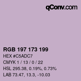 Color code: RGB 197 173 199 | qconv.com