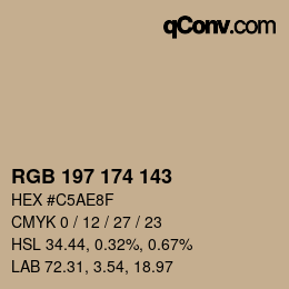 Color code: RGB 197 174 143 | qconv.com