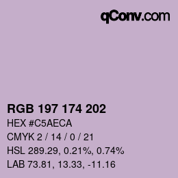 Color code: RGB 197 174 202 | qconv.com