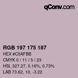 Color code: RGB 197 175 187 | qconv.com