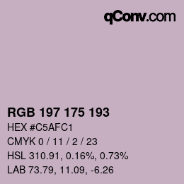 Color code: RGB 197 175 193 | qconv.com