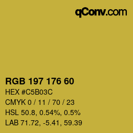 カラーコード: RGB 197 176 60 | qconv.com