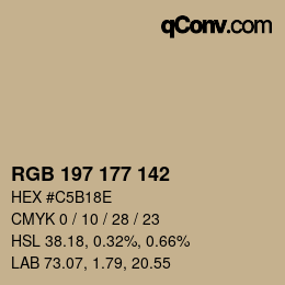 Code couleur: RGB 197 177 142 | qconv.com