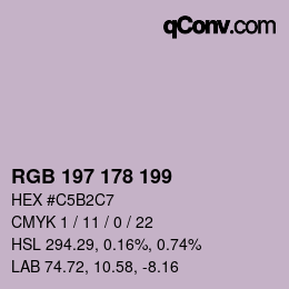 Color code: RGB 197 178 199 | qconv.com