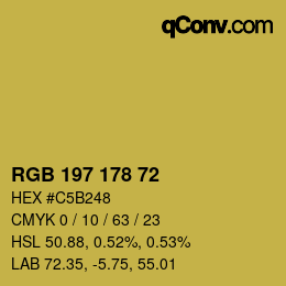 Color code: RGB 197 178 72 | qconv.com