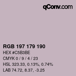 Color code: RGB 197 179 190 | qconv.com