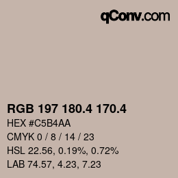 カラーコード: RGB 197 180.4 170.4 | qconv.com