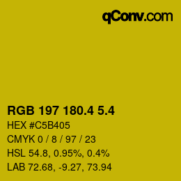 カラーコード: RGB 197 180.4 5.4 | qconv.com
