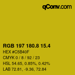 カラーコード: RGB 197 180.8 15.4 | qconv.com