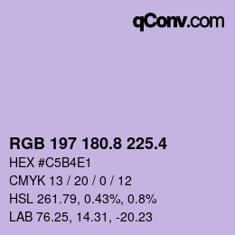 カラーコード: RGB 197 180.8 225.4 | qconv.com