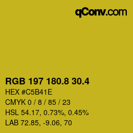 カラーコード: RGB 197 180.8 30.4 | qconv.com