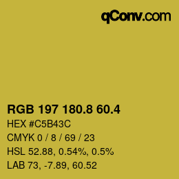 カラーコード: RGB 197 180.8 60.4 | qconv.com