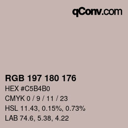 Farbcode: RGB 197 180 176 | qconv.com
