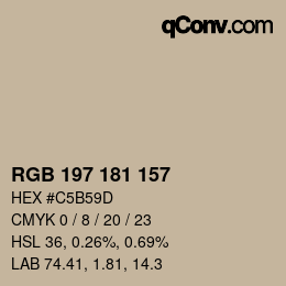 Farbcode: RGB 197 181 157 | qconv.com