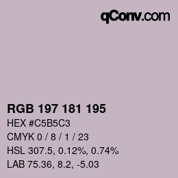 Color code: RGB 197 181 195 | qconv.com