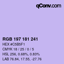 Color code: RGB 197 181 241 | qconv.com