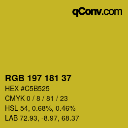 カラーコード: RGB 197 181 37 | qconv.com