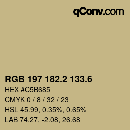 カラーコード: RGB 197 182.2 133.6 | qconv.com