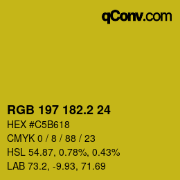 カラーコード: RGB 197 182.2 24 | qconv.com