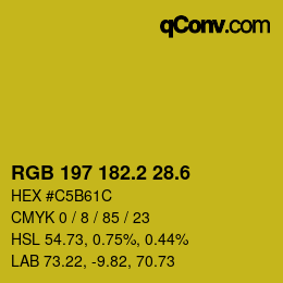 カラーコード: RGB 197 182.2 28.6 | qconv.com