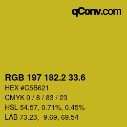 カラーコード: RGB 197 182.2 33.6 | qconv.com