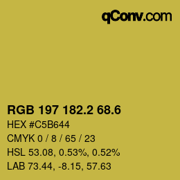 カラーコード: RGB 197 182.2 68.6 | qconv.com