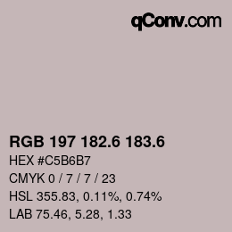 カラーコード: RGB 197 182.6 183.6 | qconv.com