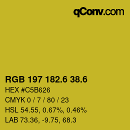 カラーコード: RGB 197 182.6 38.6 | qconv.com