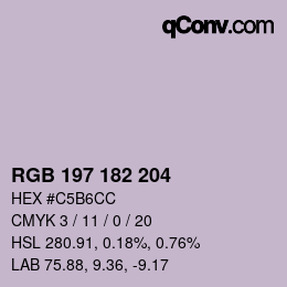 Color code: RGB 197 182 204 | qconv.com