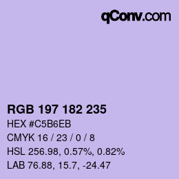 Color code: RGB 197 182 235 | qconv.com