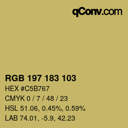 Color code: RGB 197 183 103 | qconv.com