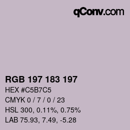 Color code: RGB 197 183 197 | qconv.com